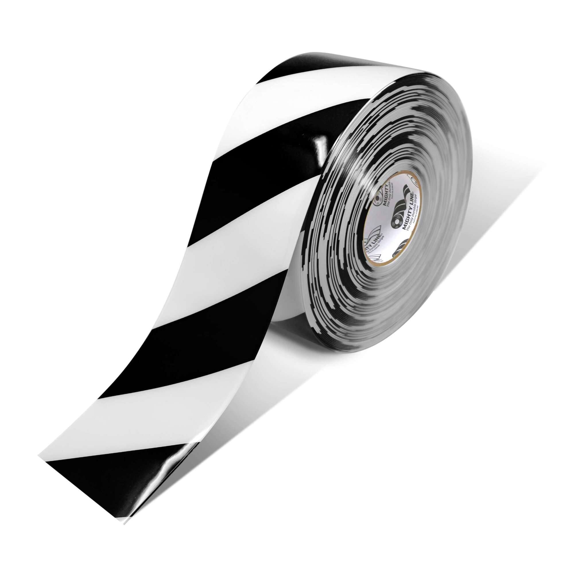 Mighty Line White Tape with Black Chevrons — 4in. x 100ft., 50 mil Vinyl, Adhesive Backing, Model# 4RWCHV